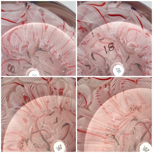 Perthshire PP47 2001 Blue Lampwork Flowers Triangular Design Lace LE Paperweight - Picture 9 of 13